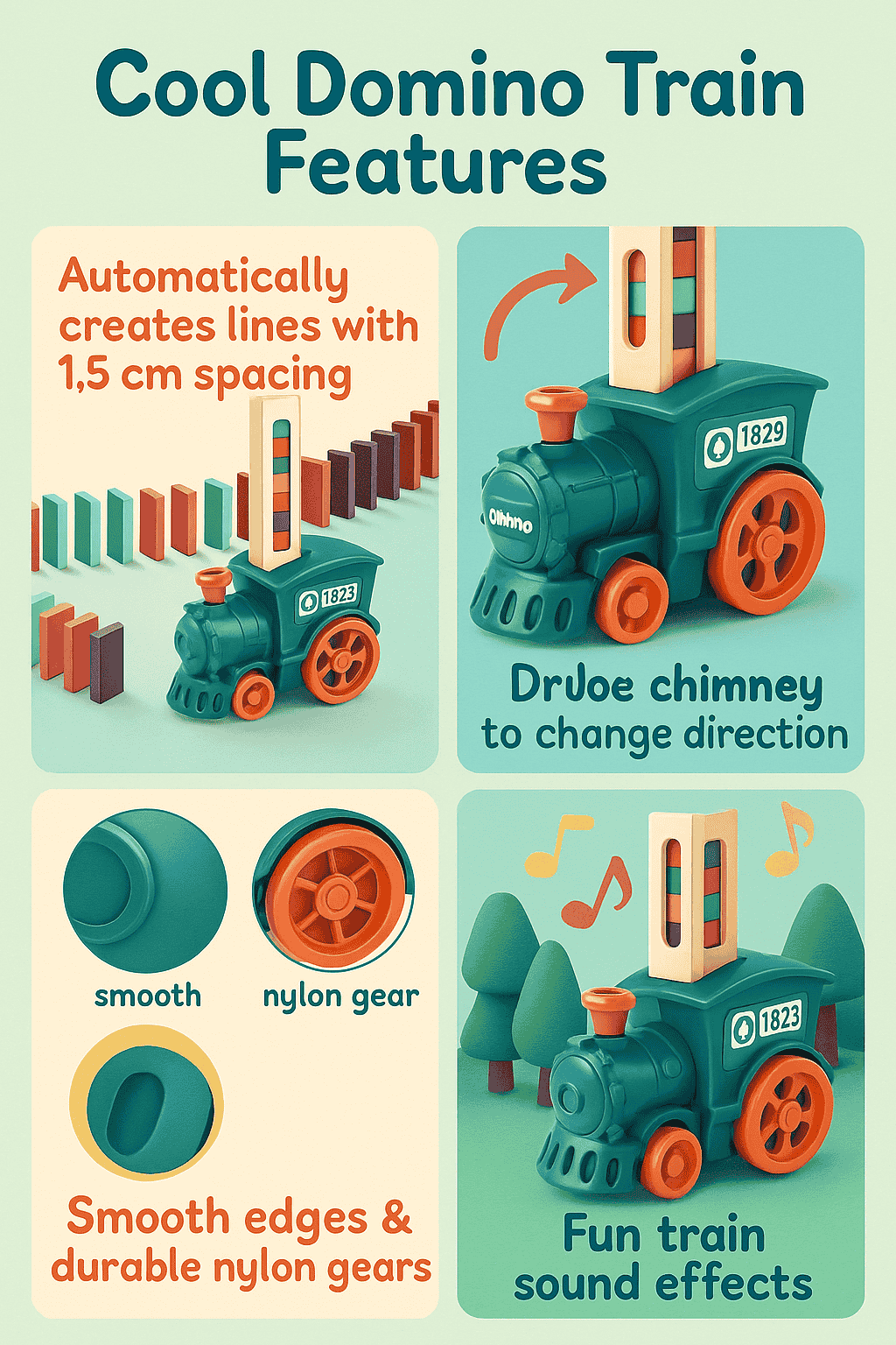 Domino Train Toy Set